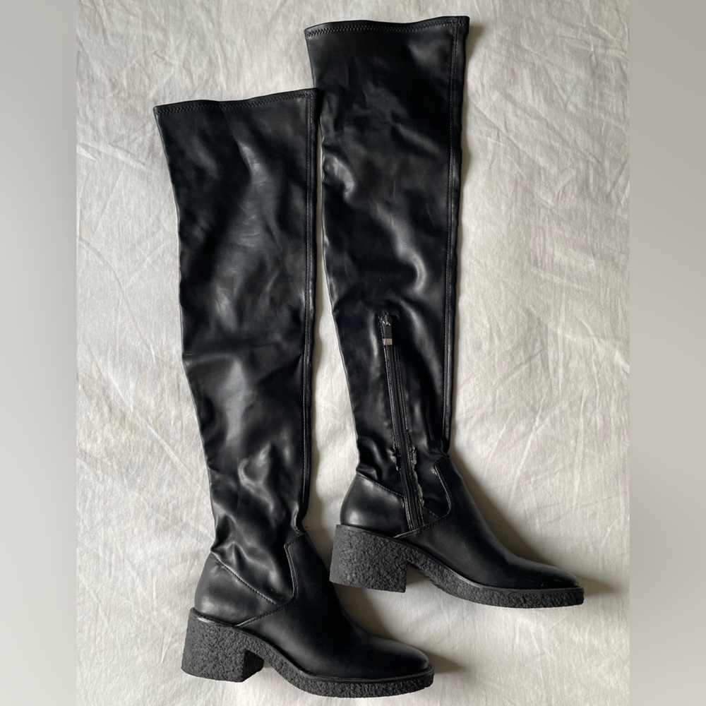 ❌♻️Zara Black Over-the-Knee Boots